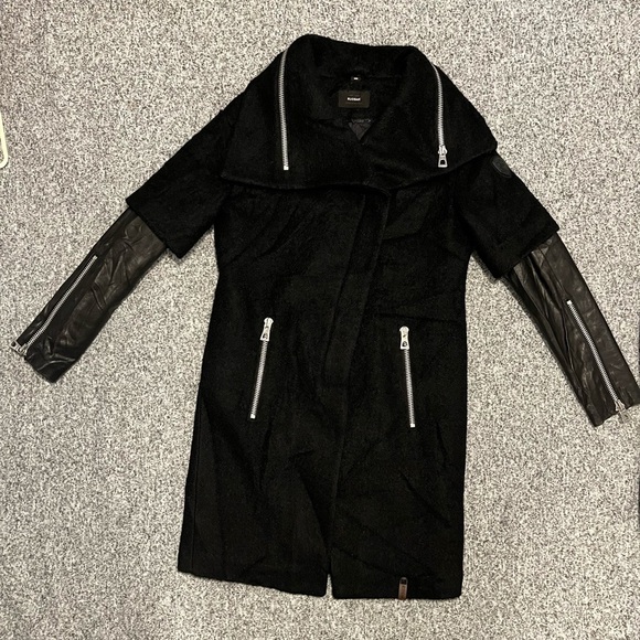 RUDSAK Jackets & Blazers - Rudsak Cece Double Faced Wool with Lamb Leather Sleeves